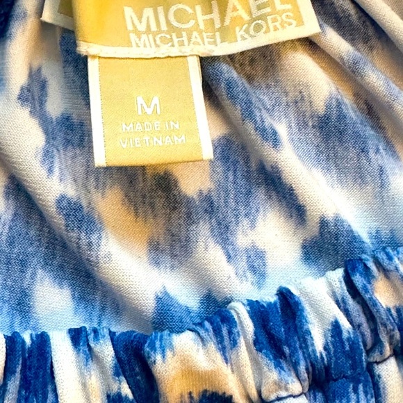 MICHAEL KORS TWILIGHT BLUE GOLD CHAIN HALTER DRESS - Picture 7 of 9